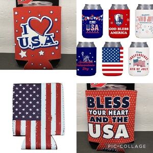 NWT Patriotic 4th of July American Flag Can-Tastic Koozie’s Multiple Styles!